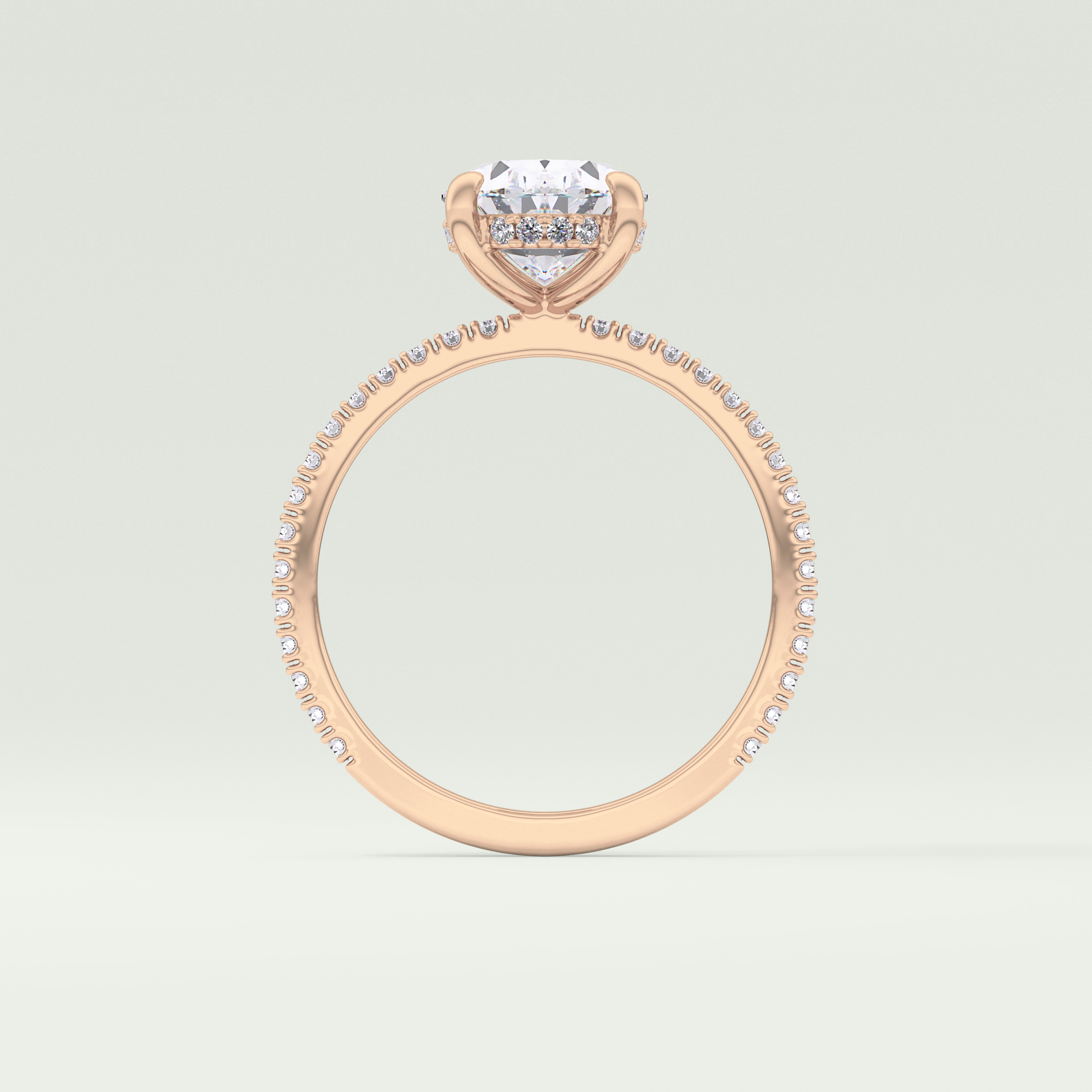2.0 CT Oval Cut Pave & Hidden Halo Lab-Grown Diamond Engagement Ring 12
