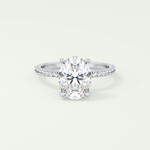 2.0 CT Oval Cut Pave & Hidden Halo Lab-Grown Diamond Engagement Ring 13