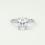2.0 CT Oval Cut Pave & Hidden Halo Lab-Grown Diamond Engagement Ring 13