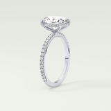 2.0 CT Oval Cut Pave & Hidden Halo Lab-Grown Diamond Engagement Ring 17