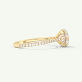 2.0 CT Round Cut Pave Lab-Grown Diamond Engagement Ring