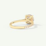 2.0 CT Round Cut Pave Hidden Halo Moissanite Engagement Ring