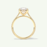 2.0 CT Round Cut Pave Hidden Halo Moissanite Engagement Ring