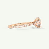 2.0 CT Round Cut Pave Lab-Grown Diamond Engagement Ring