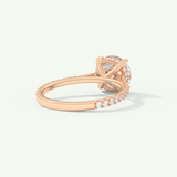 2.0 CT Round Cut Pave Lab-Grown Diamond Engagement Ring