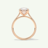 2.0 CT Round Cut Pave Hidden Halo Moissanite Engagement Ring