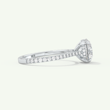 2.0 CT Round Cut Pave Hidden Halo Moissanite Engagement Ring
