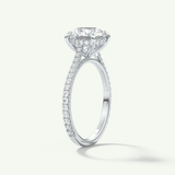 2.0 CT Round Cut Pave Lab-Grown Diamond Engagement Ring