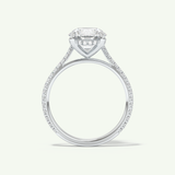 2.0 CT Round Cut Pave Hidden Halo Moissanite Engagement Ring