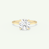 2.0 CT Round Cut Hidden Halo Moissanite Engagement Ring