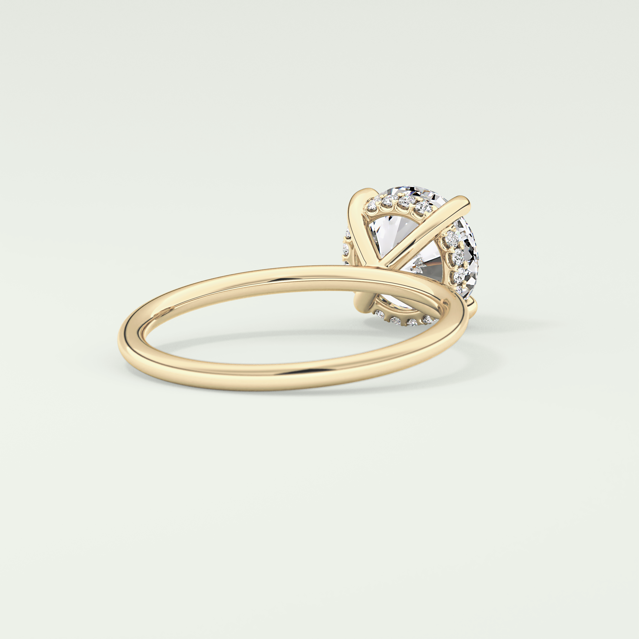 2.0 CT Round Cut Hidden Halo Lab Grown Diamond Engagement Ring