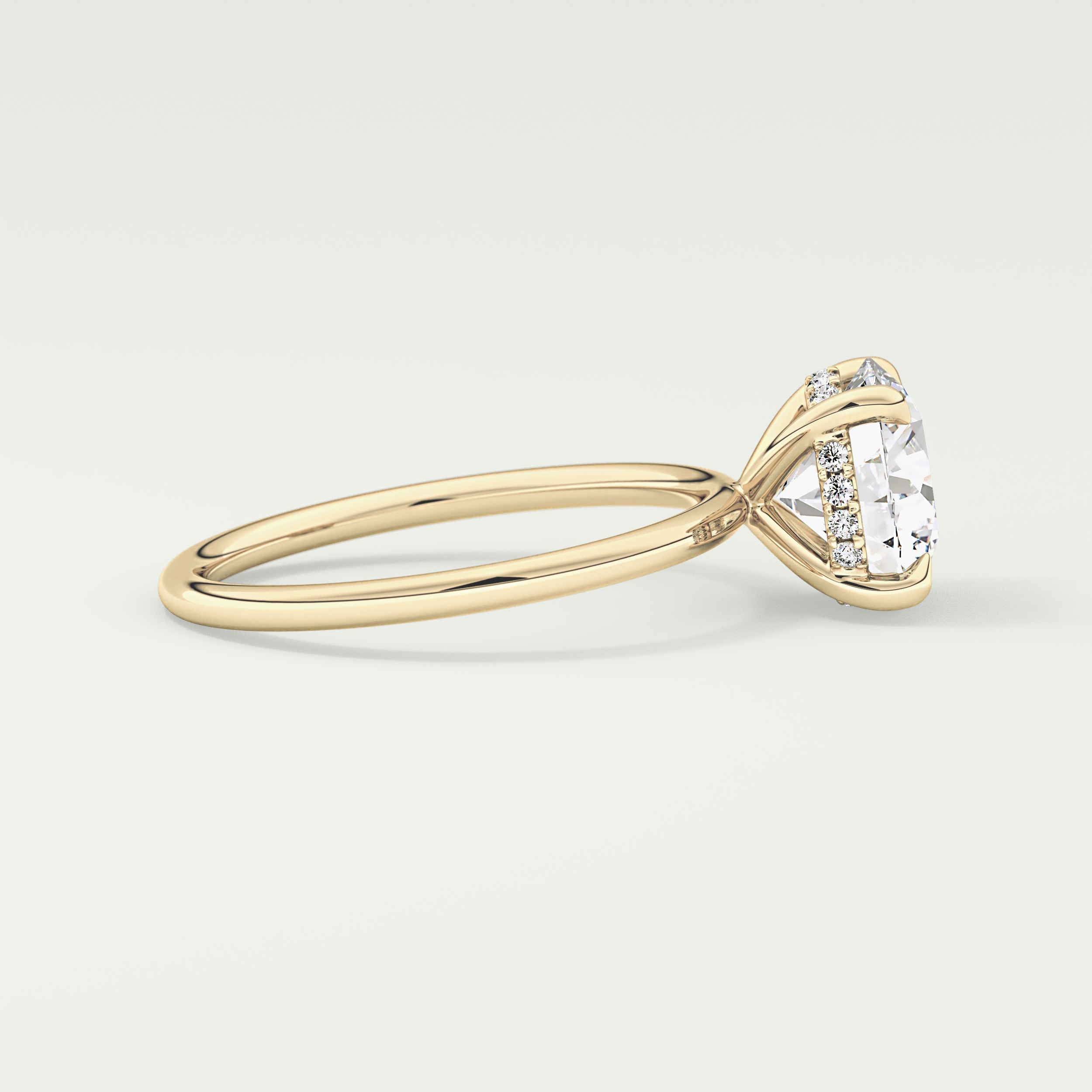 2.0 CT Round Cut Hidden Halo Lab Grown Diamond Engagement Ring