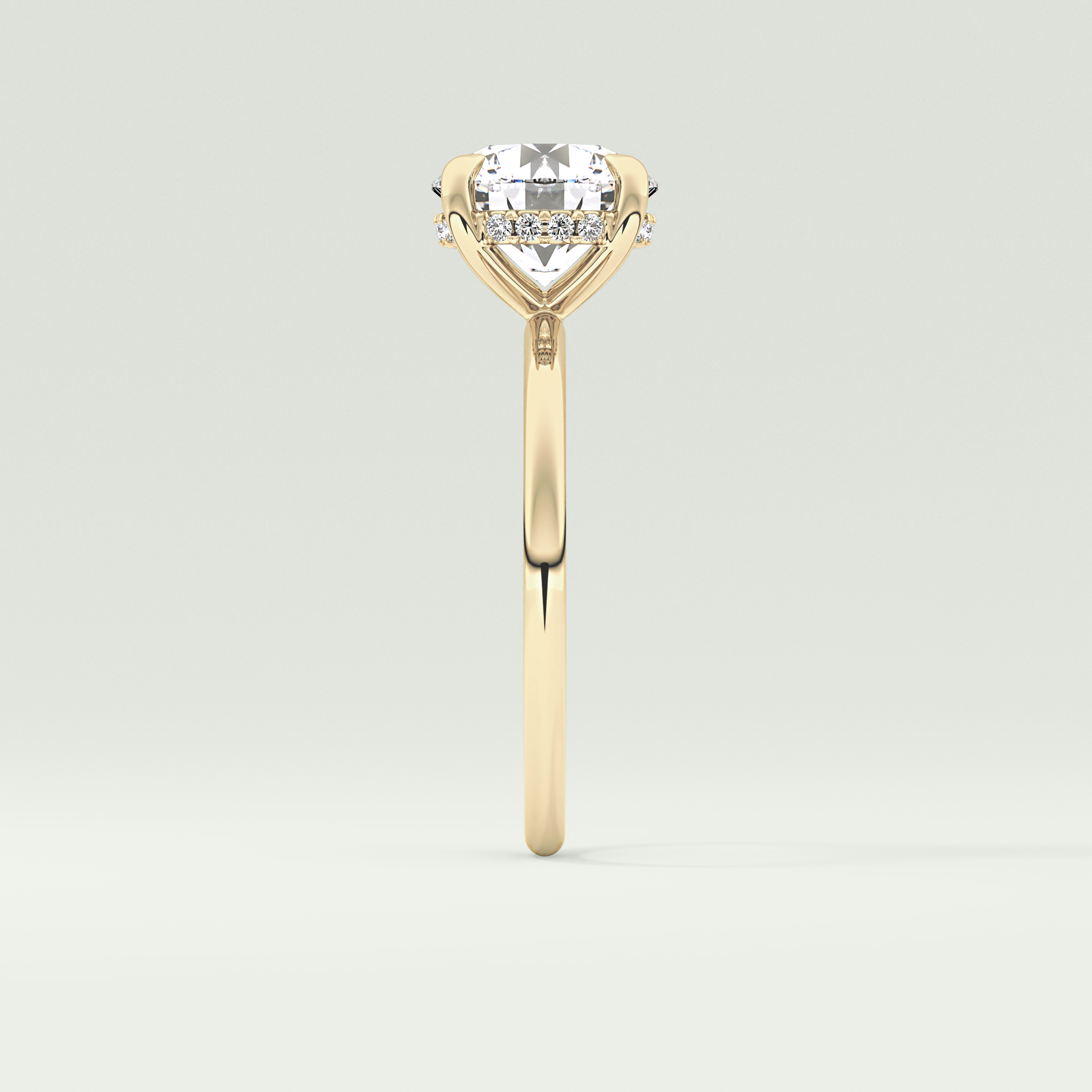 2.0 CT Round Cut Hidden Halo Lab Grown Diamond Engagement Ring