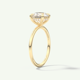 2.0 CT Round Cut Hidden Halo Moissanite Engagement Ring