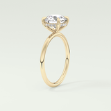 2.0 CT Round Cut Hidden Halo Lab Grown Diamond Engagement Ring