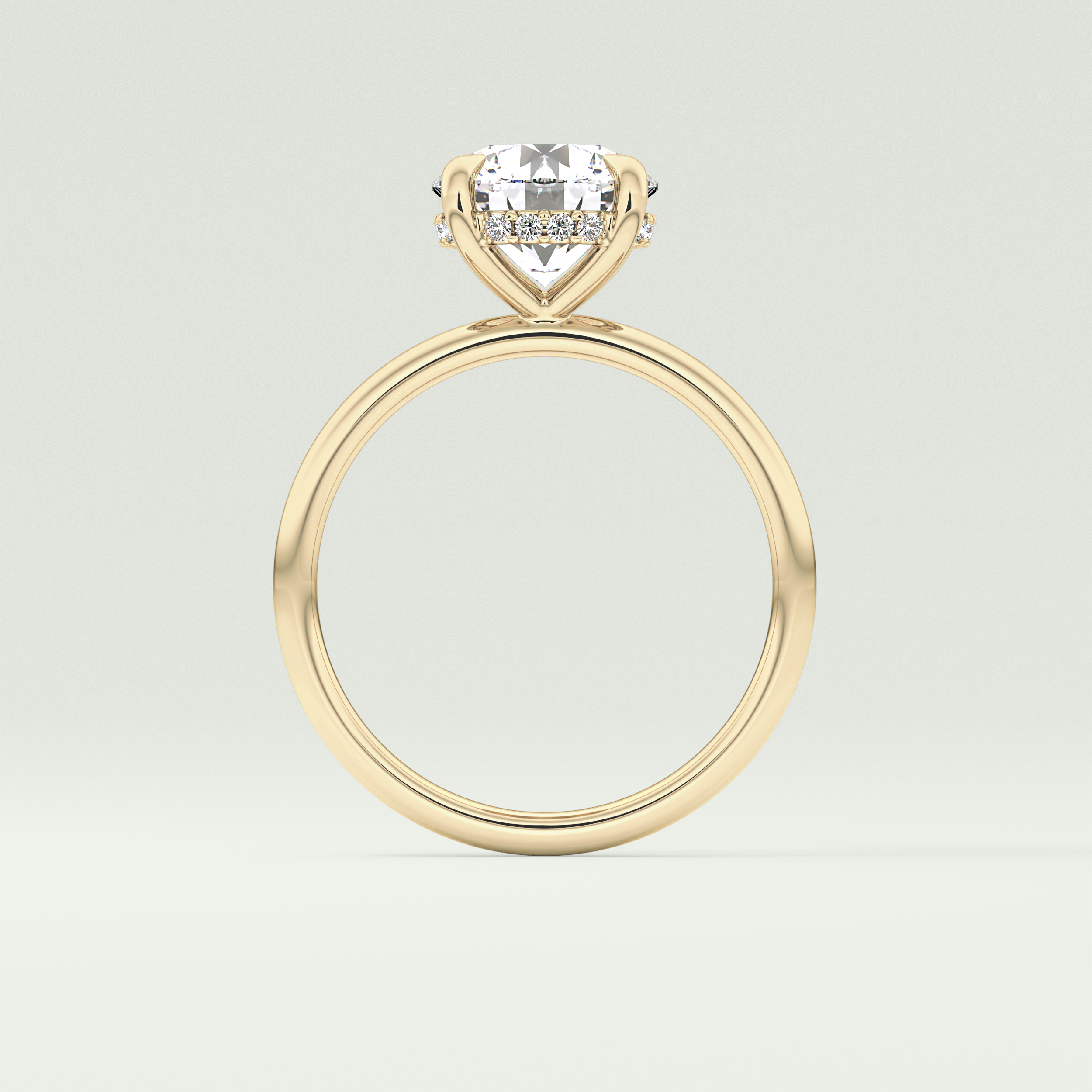 2.0 CT Round Cut Hidden Halo Lab Grown Diamond Engagement Ring