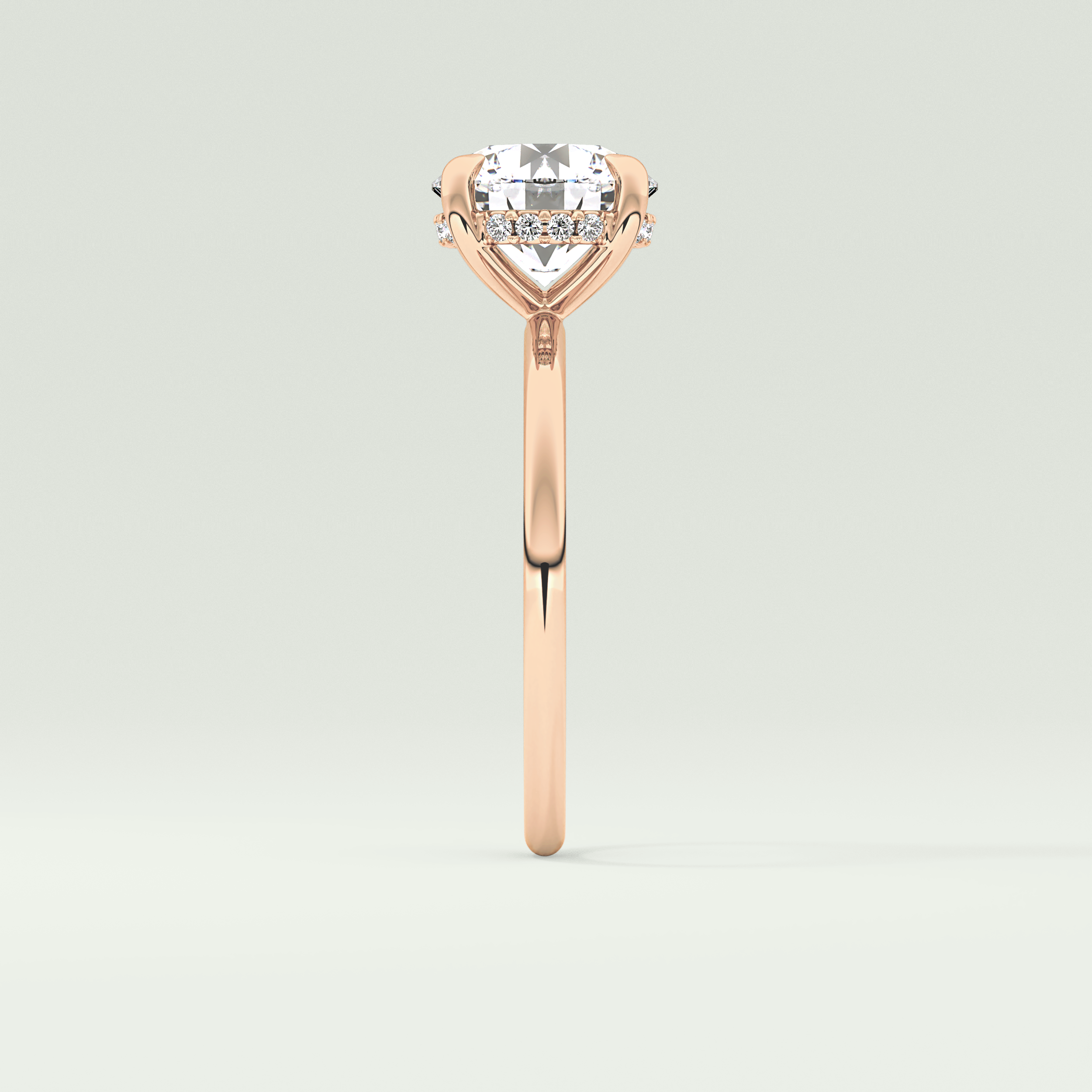 2.0 CT Round Cut Hidden Halo Lab Grown Diamond Engagement Ring