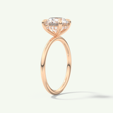 2.0 CT Round Cut Hidden Halo Moissanite Engagement Ring