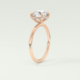 2.0 CT Round Cut Hidden Halo Lab Grown Diamond Engagement Ring