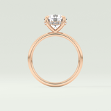 2.0 CT Round Cut Hidden Halo Lab Grown Diamond Engagement Ring