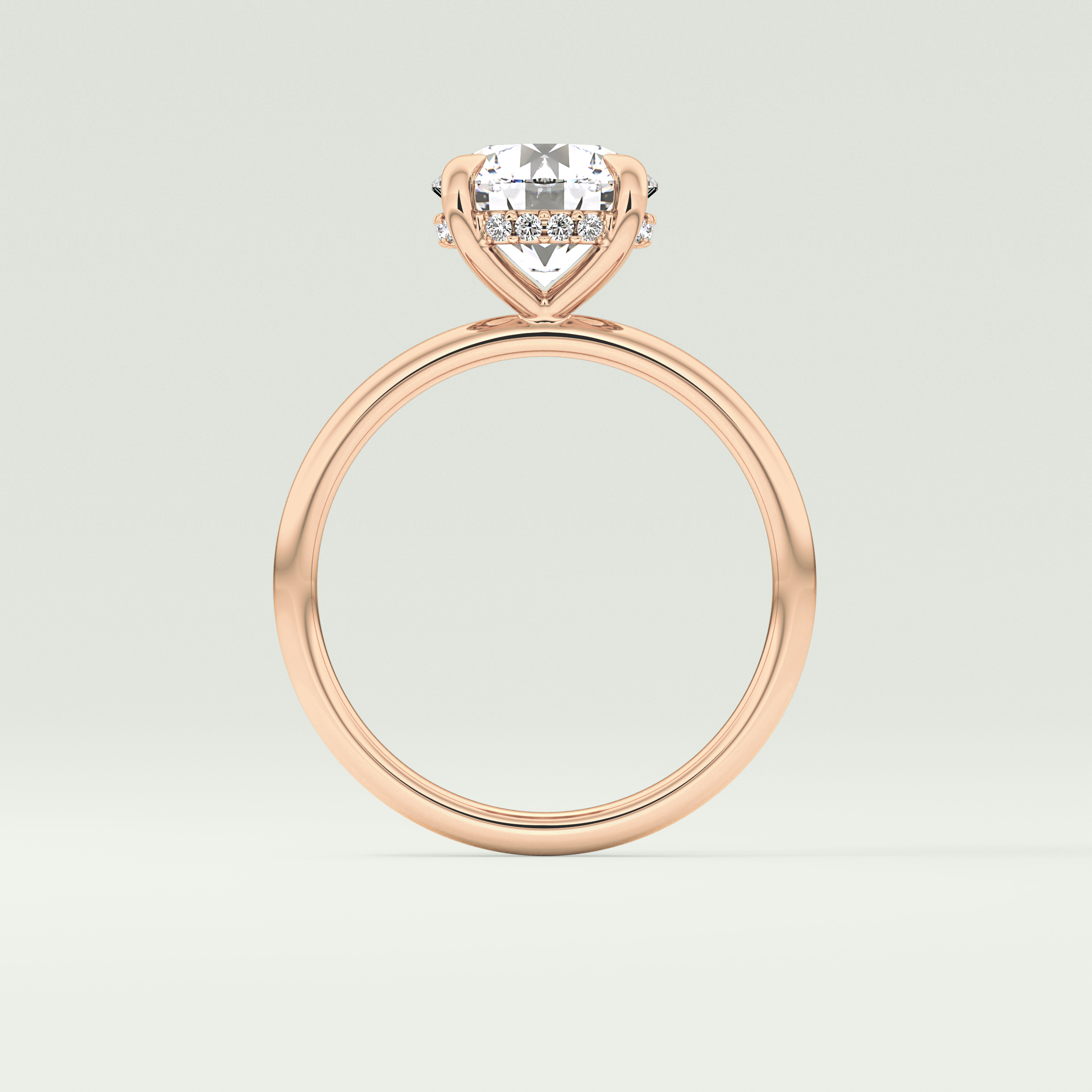 2.0 CT Round Cut Hidden Halo Lab Grown Diamond Engagement Ring