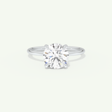 2.0 CT Round Cut Hidden Halo Moissanite Engagement Ring