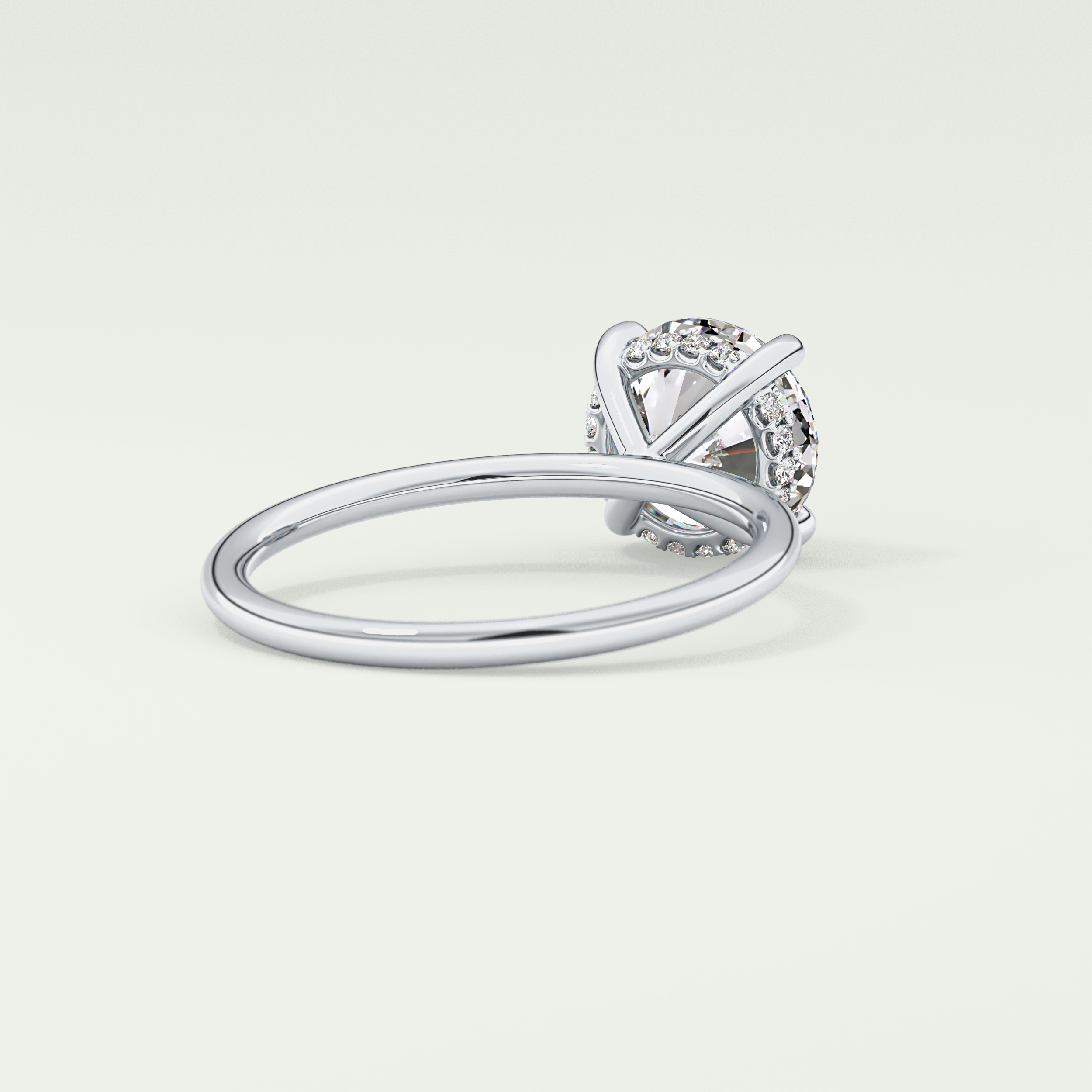 2.0 CT Round Cut Hidden Halo Lab Grown Diamond Engagement Ring
