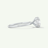 2.0 CT Round Cut Hidden Halo Moissanite Engagement Ring
