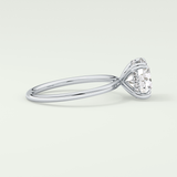2.0 CT Round Cut Hidden Halo Lab Grown Diamond Engagement Ring