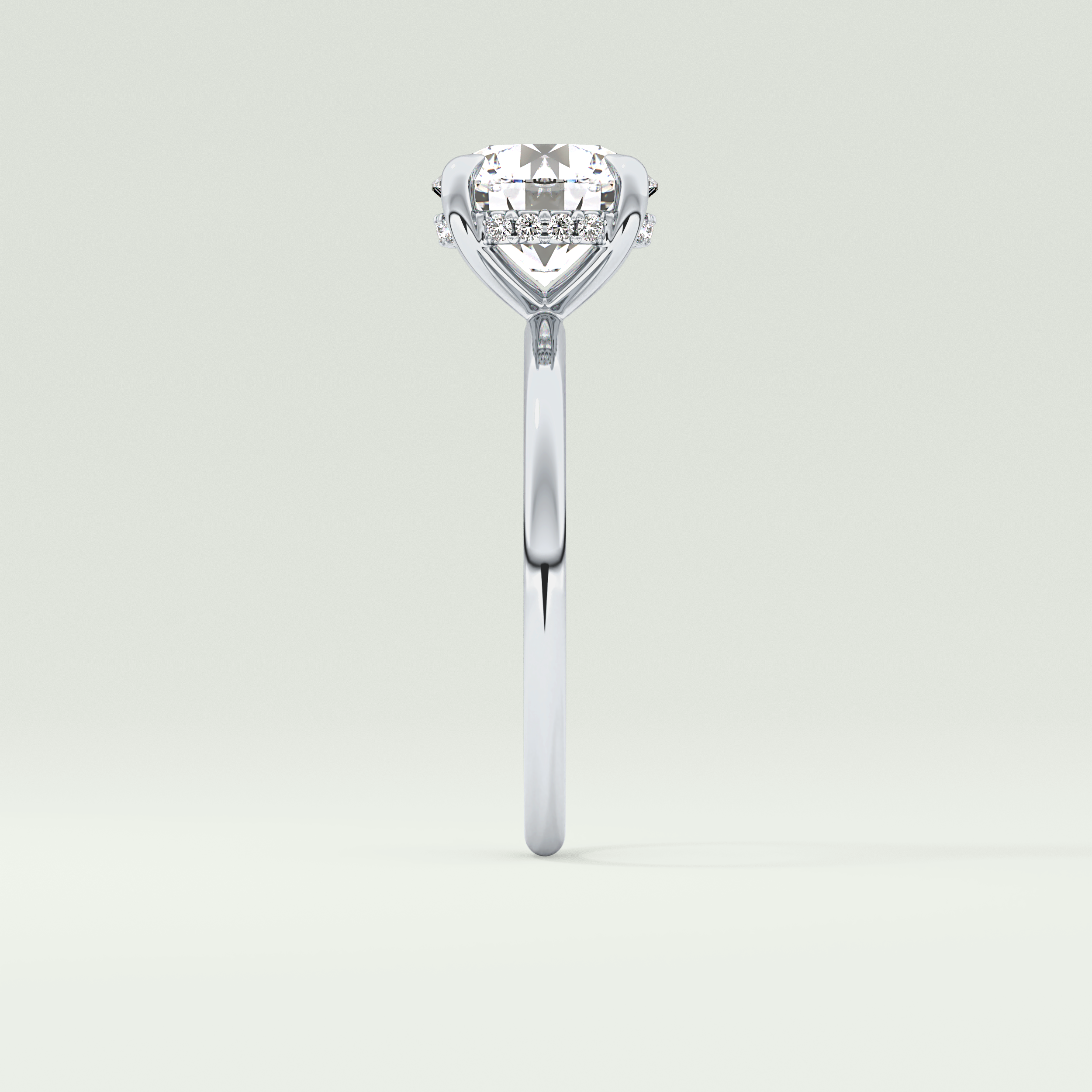 2.0 CT Round Cut Hidden Halo Lab Grown Diamond Engagement Ring