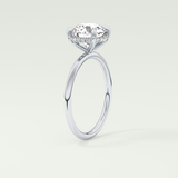 2.0 CT Round Cut Hidden Halo Lab Grown Diamond Engagement Ring