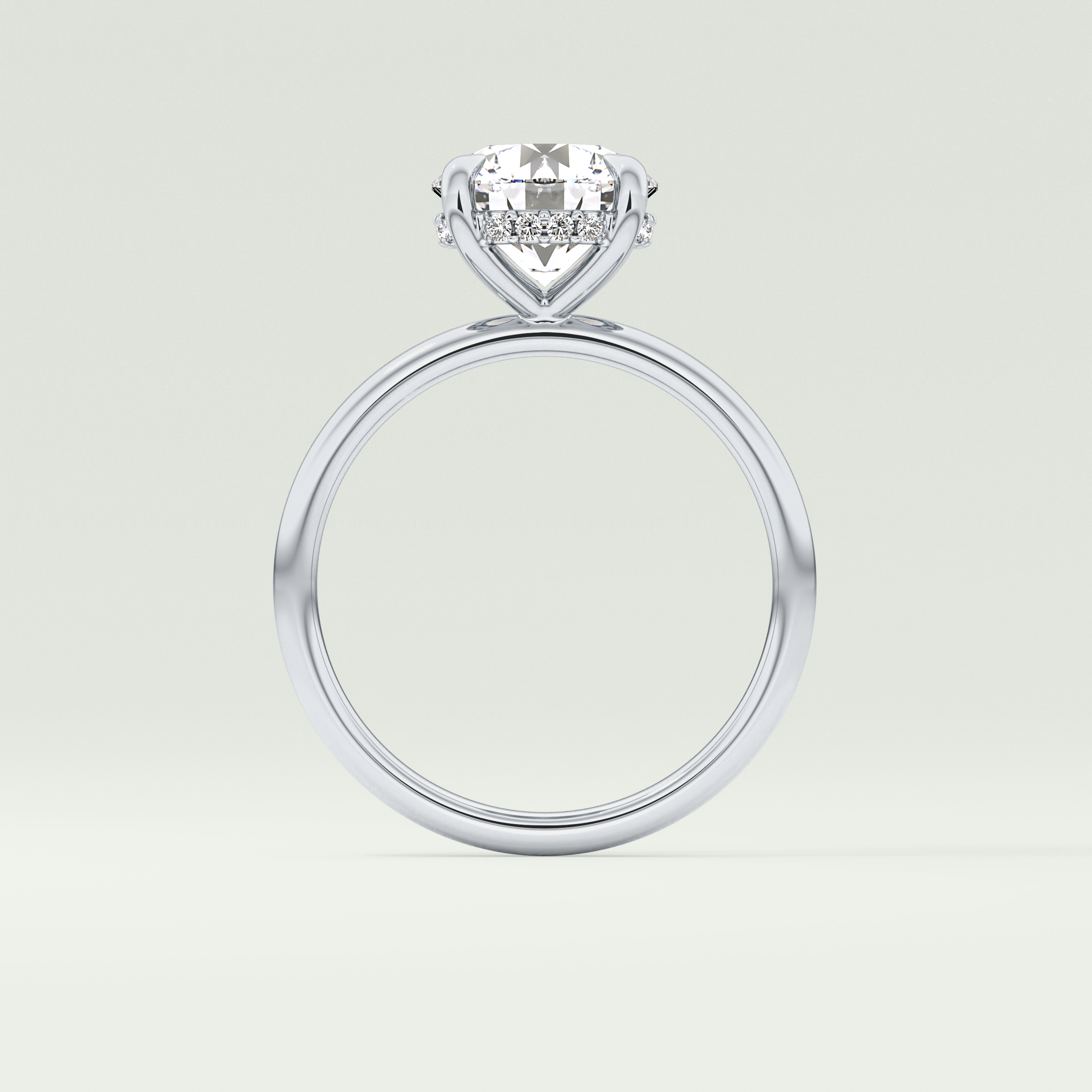 2.0 CT Round Cut Hidden Halo Lab Grown Diamond Engagement Ring