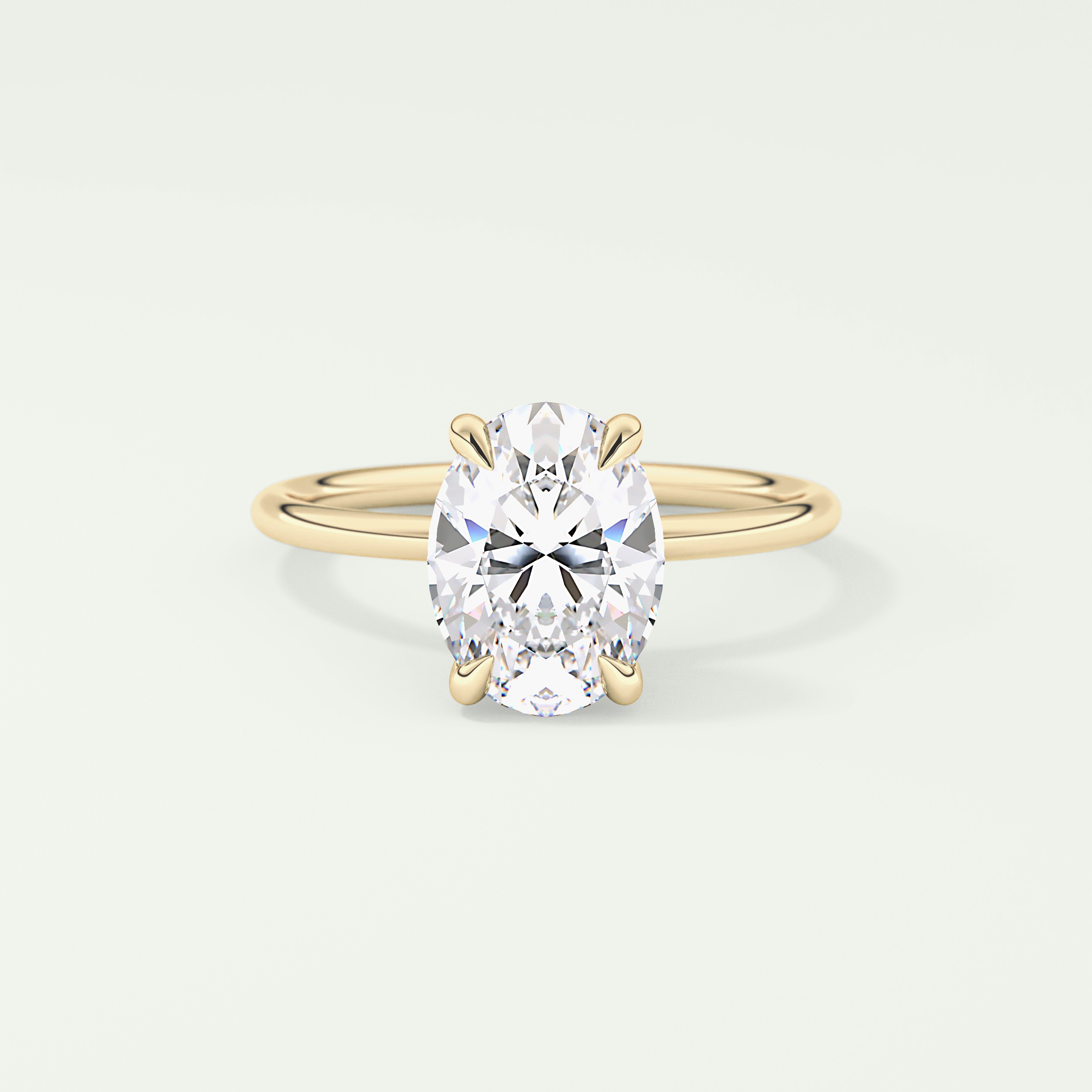 2.0 CT Oval Cut Hidden Halo Lab-Grown Diamond Engagement Ring 1