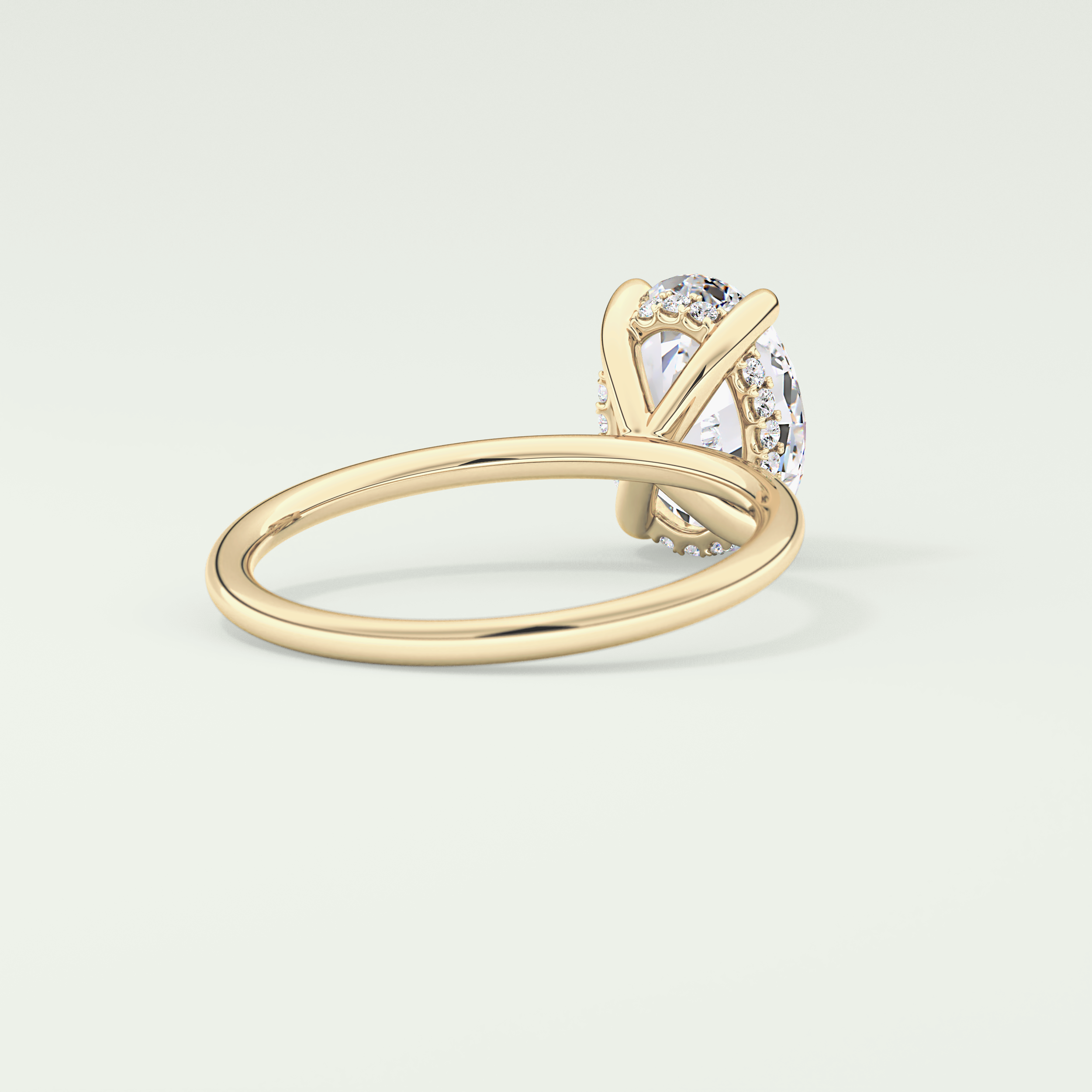 2.0 CT Oval Cut Hidden Halo Lab-Grown Diamond Engagement Ring 2