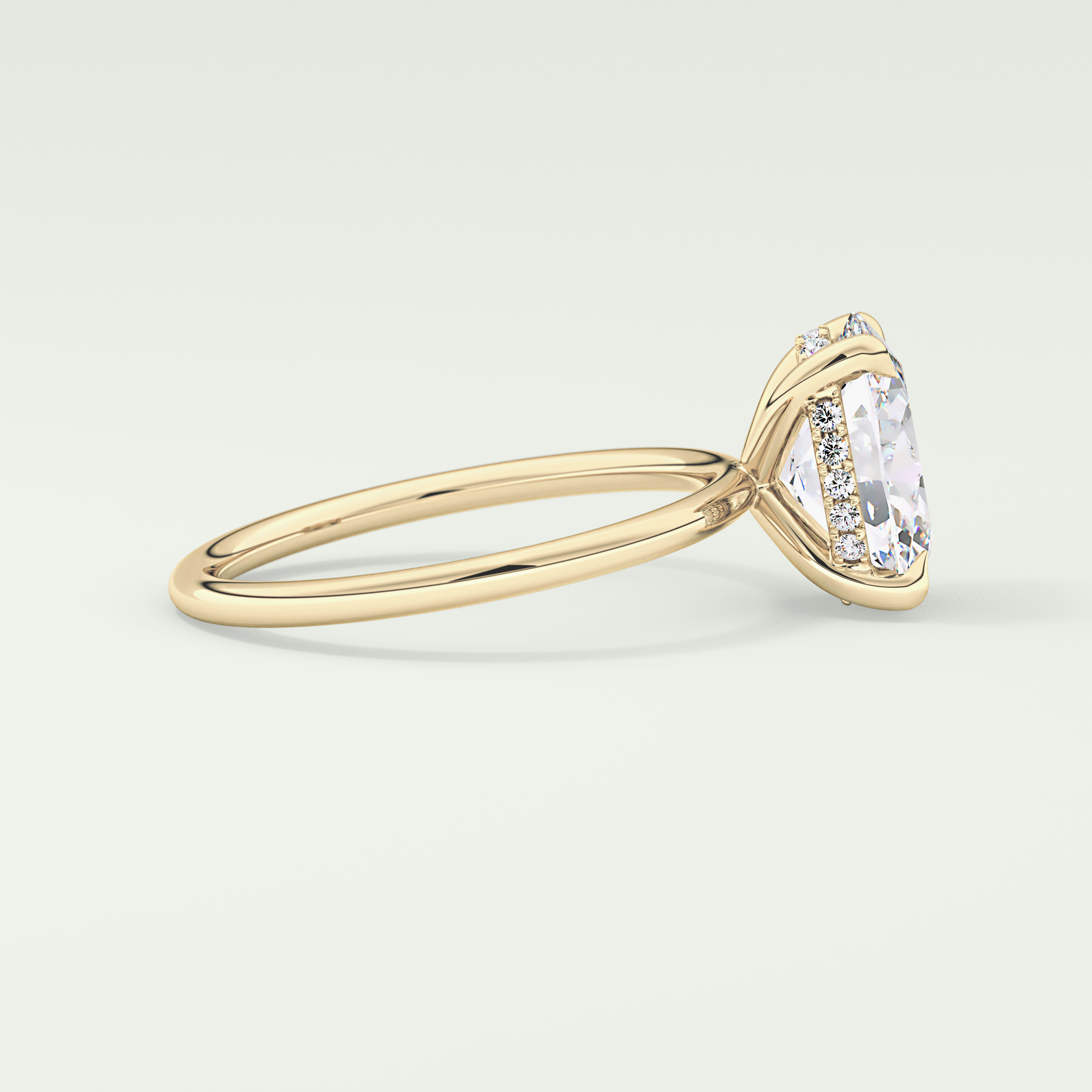 2.0 CT Oval Cut Hidden Halo Lab-Grown Diamond Engagement Ring 3