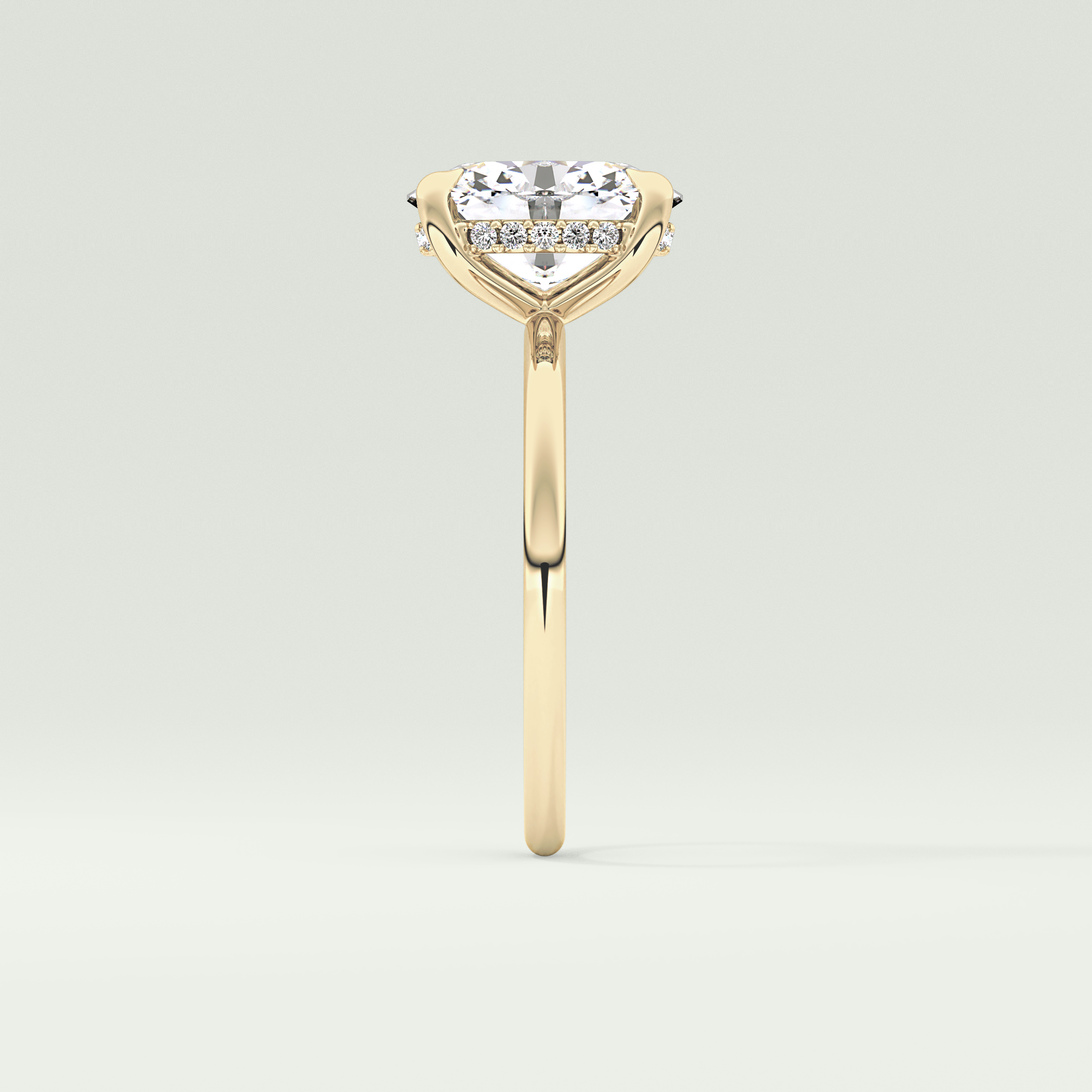 2.0 CT Oval Cut Hidden Halo Lab-Grown Diamond Engagement Ring 4