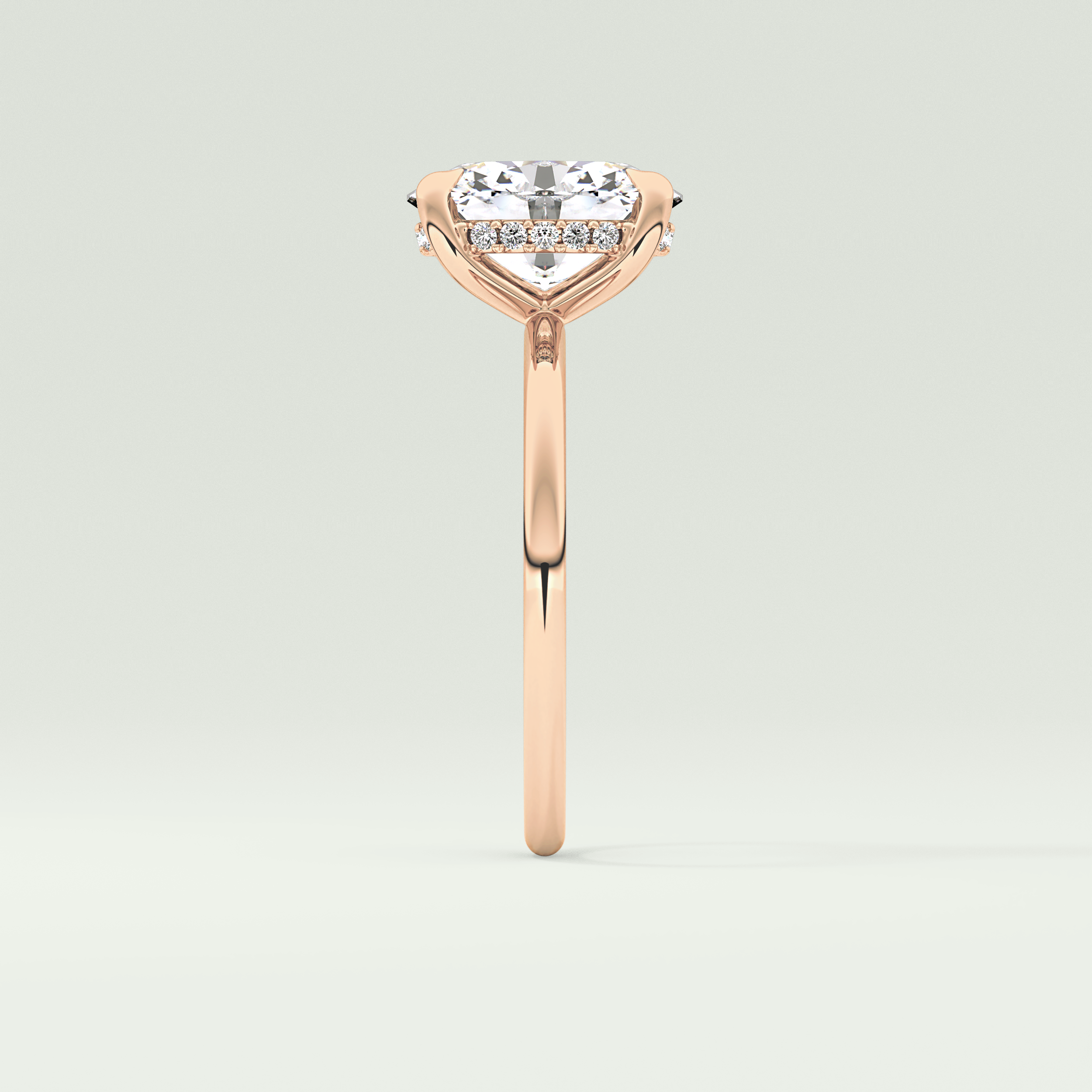 2.0 CT Oval Cut Hidden Halo Lab-Grown Diamond Engagement Ring 10
