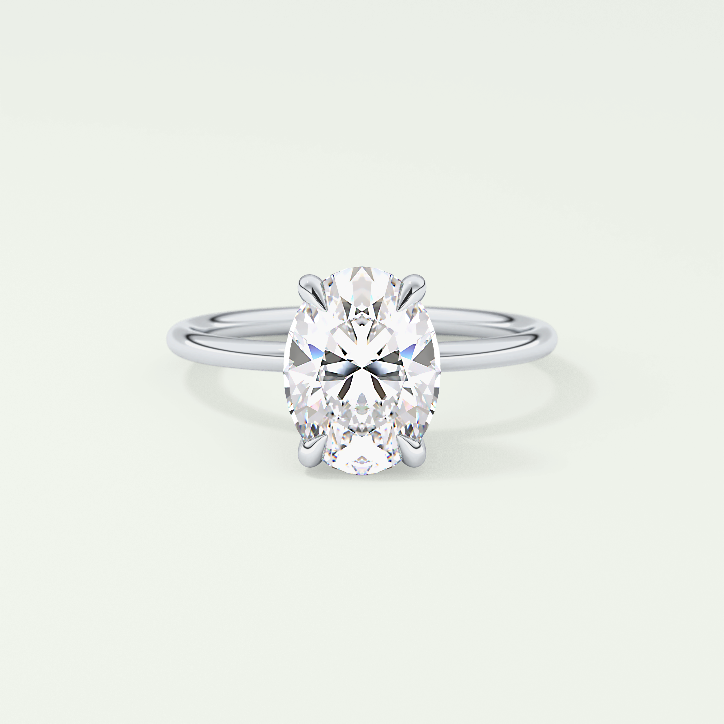 2.0 CT Oval Cut Hidden Halo Lab-Grown Diamond Engagement Ring 13