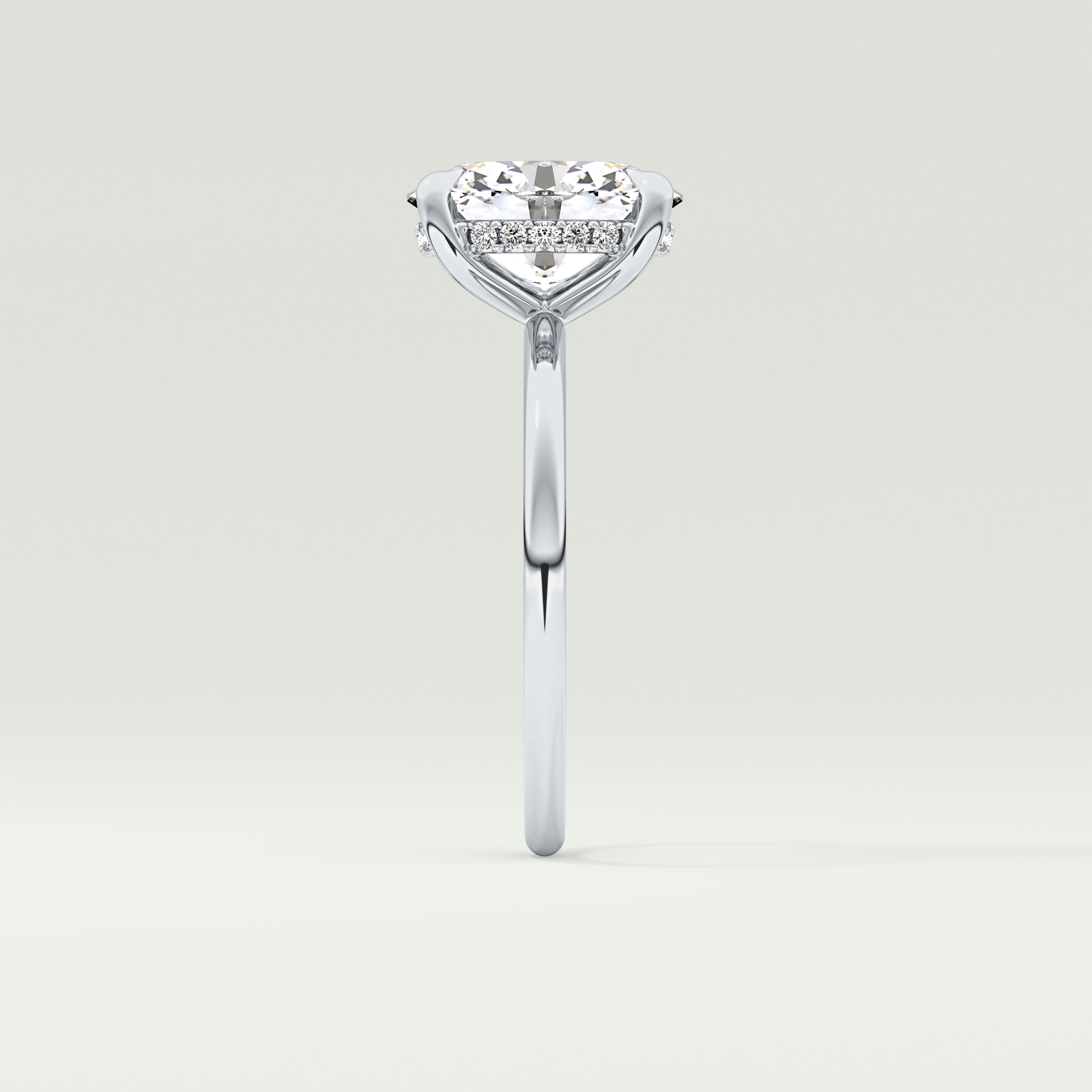 2.0 CT Oval Cut Hidden Halo Lab-Grown Diamond Engagement Ring 16