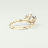 2.0 CT East West Oval Cut Hidden Halo Lab Grown Diamond Engagement Ring