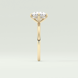 2.0 CT East West Oval Cut Hidden Halo Lab Grown Diamond Engagement Ring