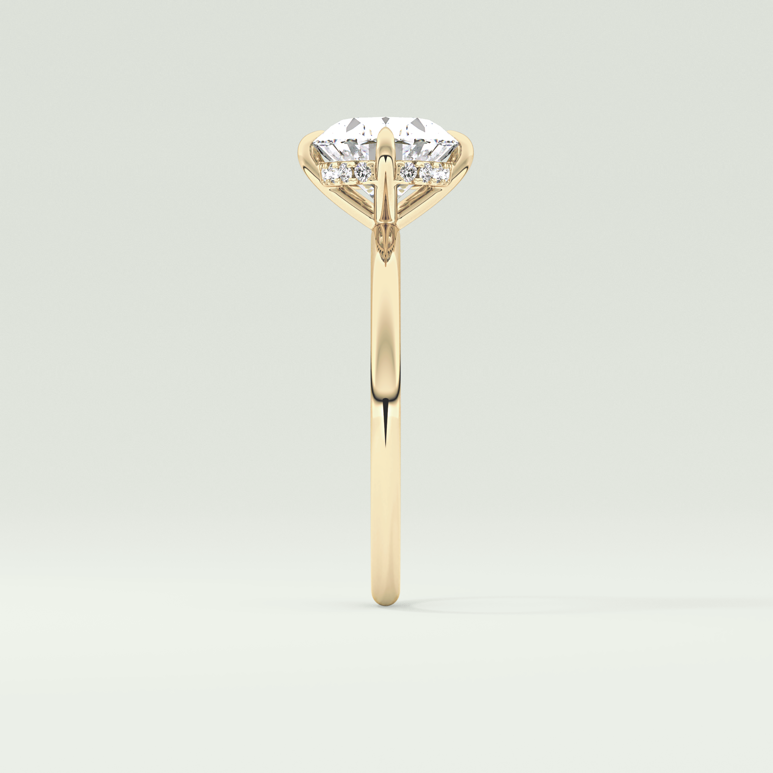 2.0 CT East West Oval Cut Hidden Halo Lab Grown Diamond Engagement Ring