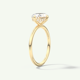 2.0 CT East West Oval Cut Hidden Halo Lab-Grown Diamond Engagement Ring