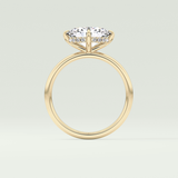 2.0 CT East West Oval Cut Hidden Halo Lab Grown Diamond Engagement Ring