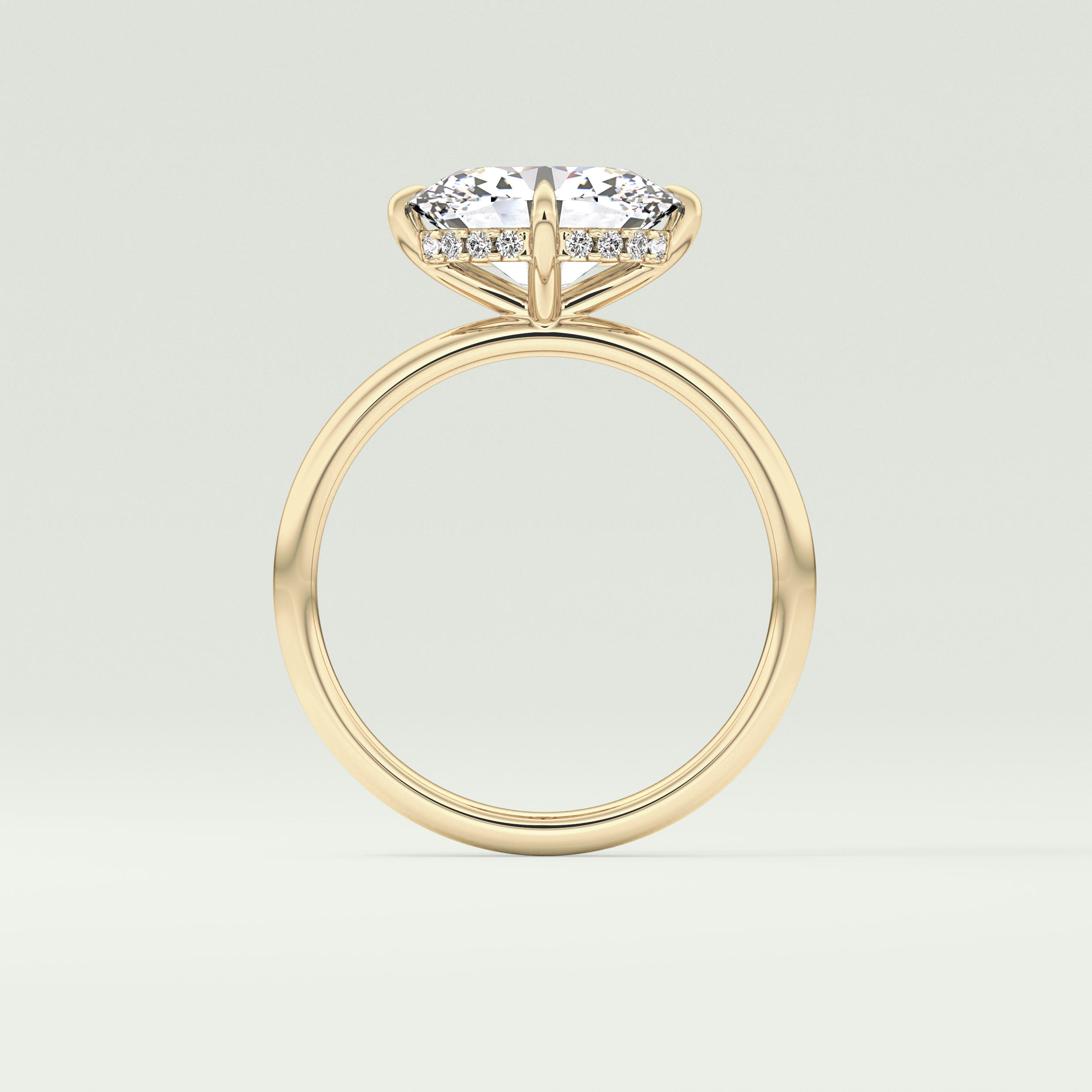 2.0 CT East West Oval Cut Hidden Halo Lab Grown Diamond Engagement Ring