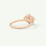 2.0 CT East West Oval Cut Hidden Halo Lab-Grown Diamond Engagement Ring