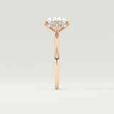 2.0 CT East West Oval Cut Hidden Halo Lab Grown Diamond Engagement Ring