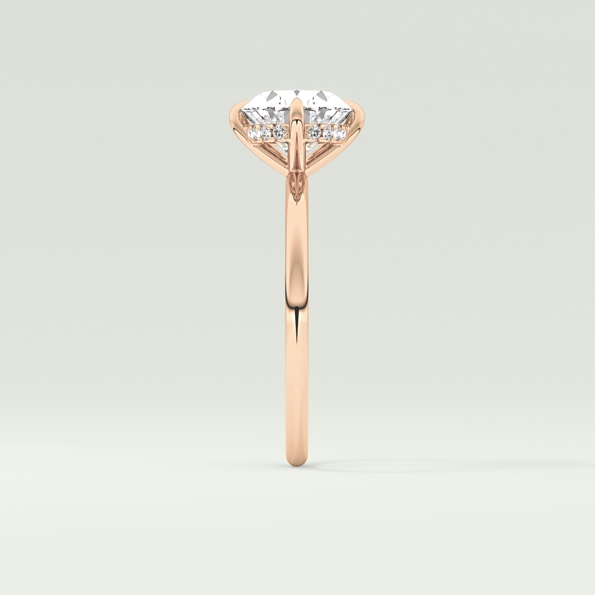 2.0 CT East West Oval Cut Hidden Halo Lab Grown Diamond Engagement Ring