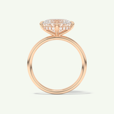 2.0 CT East West Oval Cut Hidden Halo Moissanite Engagement Ring
