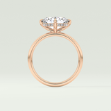2.0 CT East West Oval Cut Hidden Halo Lab Grown Diamond Engagement Ring
